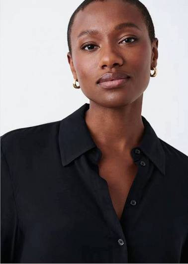 GINA TRICOT - Γυναικείο πουκάμισο viscose shirt 21103 (9000) Μαύρο