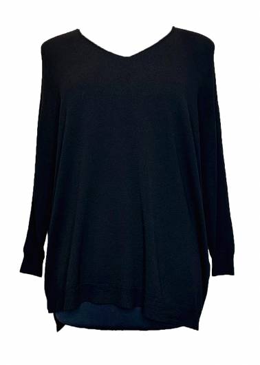 VICOLO - Γυναικεία μπλούζα πλεκτή 22008B μαύρο