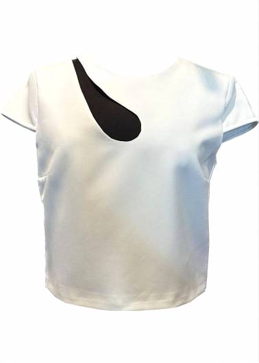 ACCESS - Γυναικεία μπλούζα με άνοιγμα μπροστά 34-2047-266 Off white