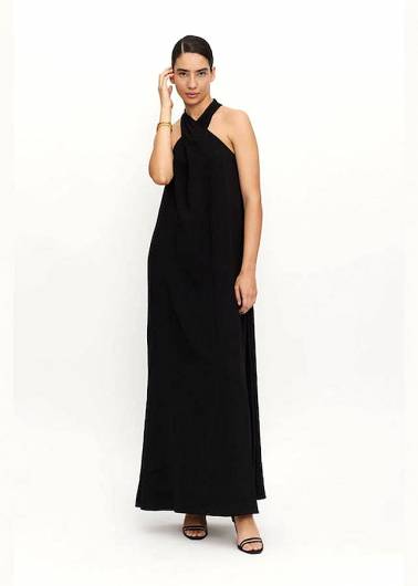 COMPANIA FANTASTICA - Γυναικείο Φόρεμα Maxi 41C/11328 Μαύρο