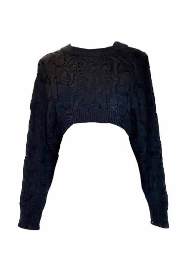 MOUTAKI - Γυναικεία Μπλούζα Knit Crop Top 24.KN1.14 Μαύρο