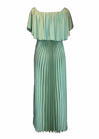 ACCESS - Γυναικείο Φόρεμα μάξι με τσαλακωτή όψη 43-3392 Πράσινο