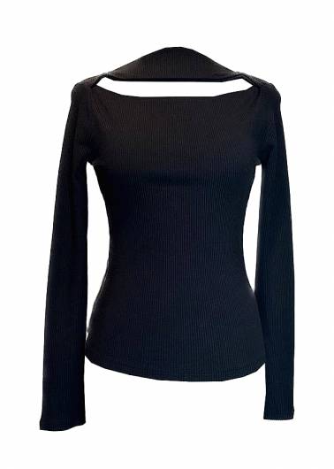 GINA TRICOT - Γυναικείο Μπλουζάκι Cut out top 21463 (9000) Μαύρο