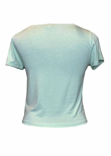 Gina Tricot - T-Shirt 21319 πράσινο Slim Fit