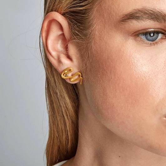 ELENA ATHANASIOU - EA Double Earrings Gold Matte