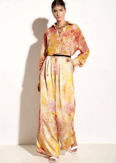 IRAIDA ETHEREAL - Γυναικείο Παντελόνι Solis Satin Pants Print