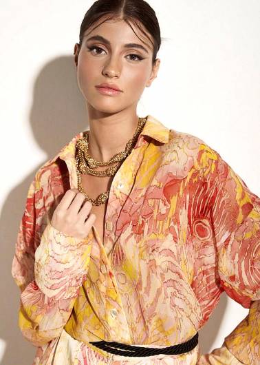 IRAIDA ETHEREAL - Γυναικείο Πουκάμισο Solis Oversized Shirt Print