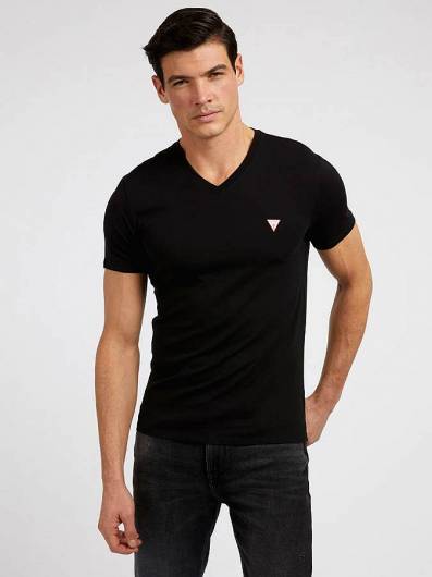 GUESS - Ανδρικό T-Shirt με λαιμόκοψη V M2YI32J1311 Black