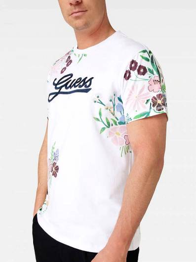 GUESS - Ανδρικό T-Shirt Floral M3GI07K9FQ4 White