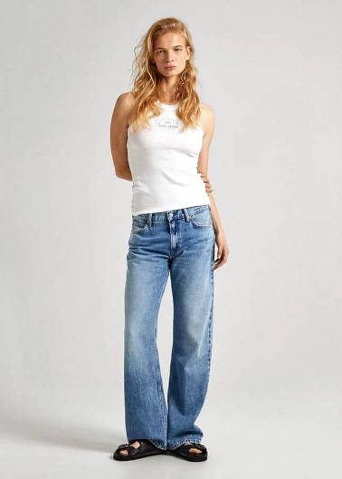 PEPE JEANS - Γυναικεία Μπλούζα Slim Fit Halter Neck T-Shirt PL505852 Λευκό