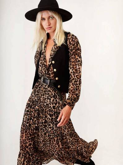 DOLCE DOMENICA - Zia Leopard Skirt W23-23412A Animal Print