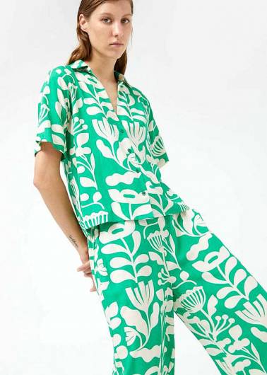 COMPANIA FANTASTICA - Γυναικείο Πουκάμισο με print 430818 Πράσινο