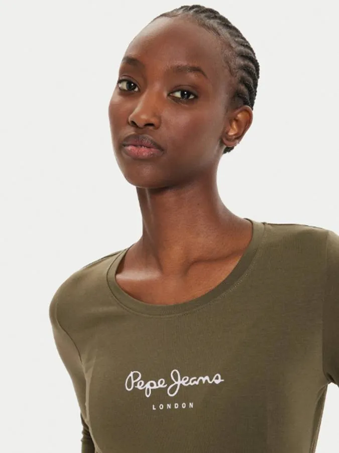 PEPE JEANS - Γυναικεία μπλούζα Slim Fit PL505203 Πράσινο