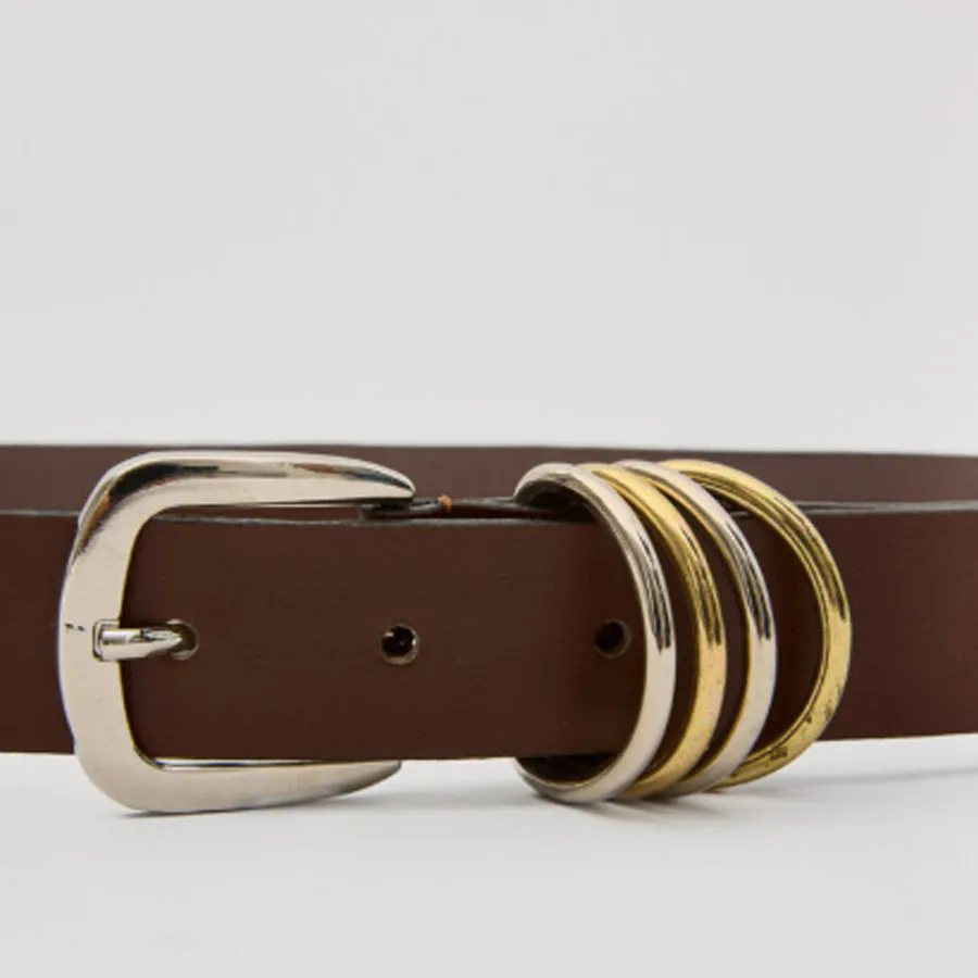 LEATHER TWIST - Γυναικεία ζώνη DOUBLE SHOT FW26/13 ΚΑΦΕ M