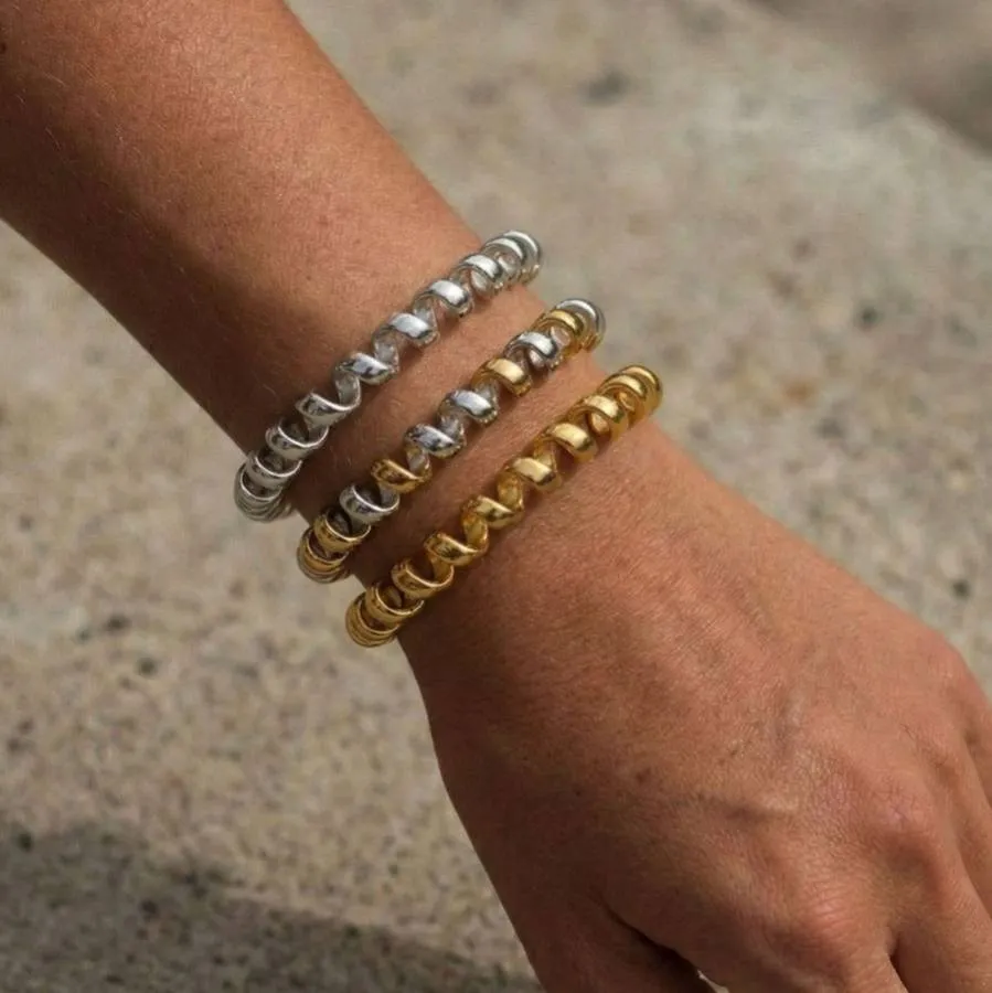 ALMYNOMA - Γυναικείο κολιέ SPIRAL CUFF Silver