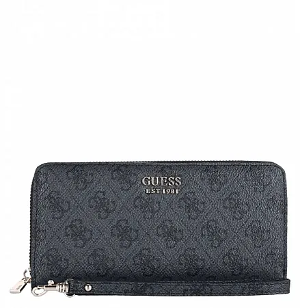 GUESS - Γυναικείο πορτοφόλι BRENTON SLG LG9648146 Coal Logo