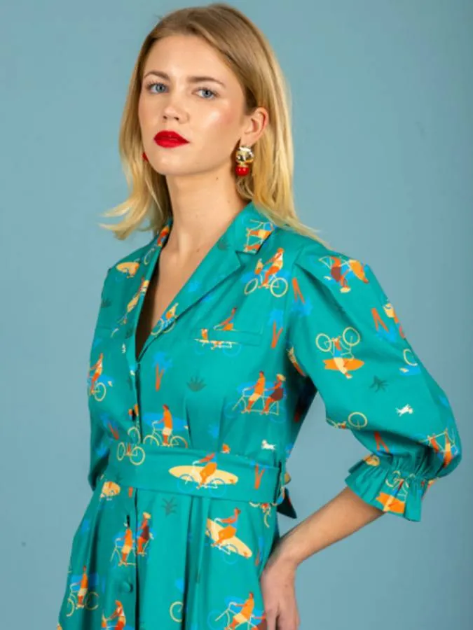 CHATON - Γυναικείο φόρεμα Alonso 131-81868-Green (073)