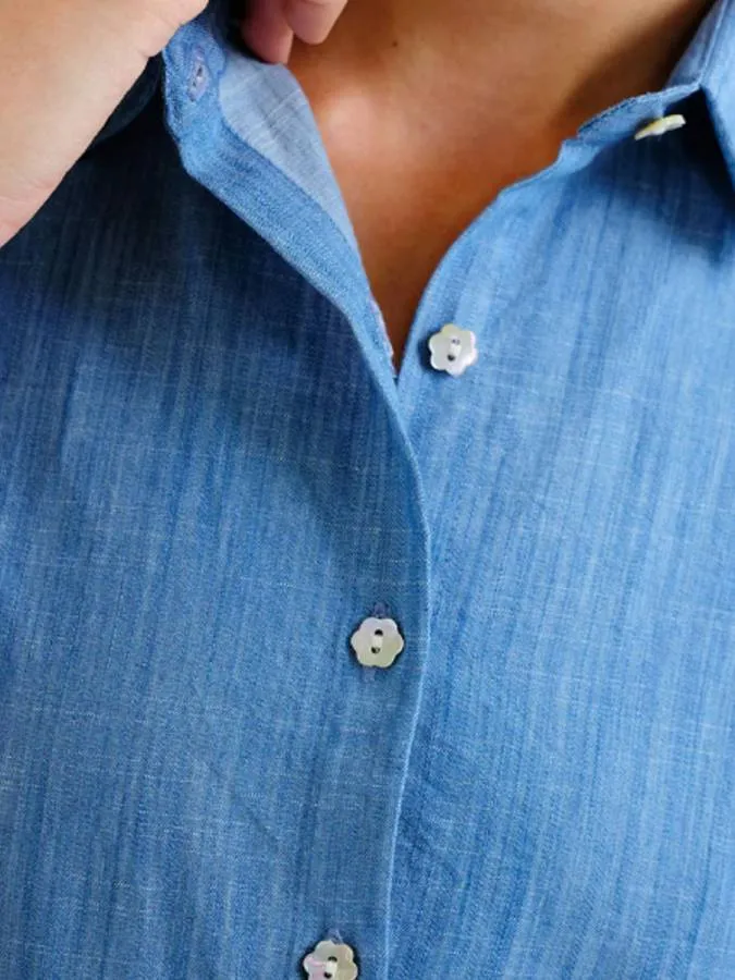 COMPANIA FANTASTICA - Γυναικείο πουκάμισο 62C/40103/1XS Denim