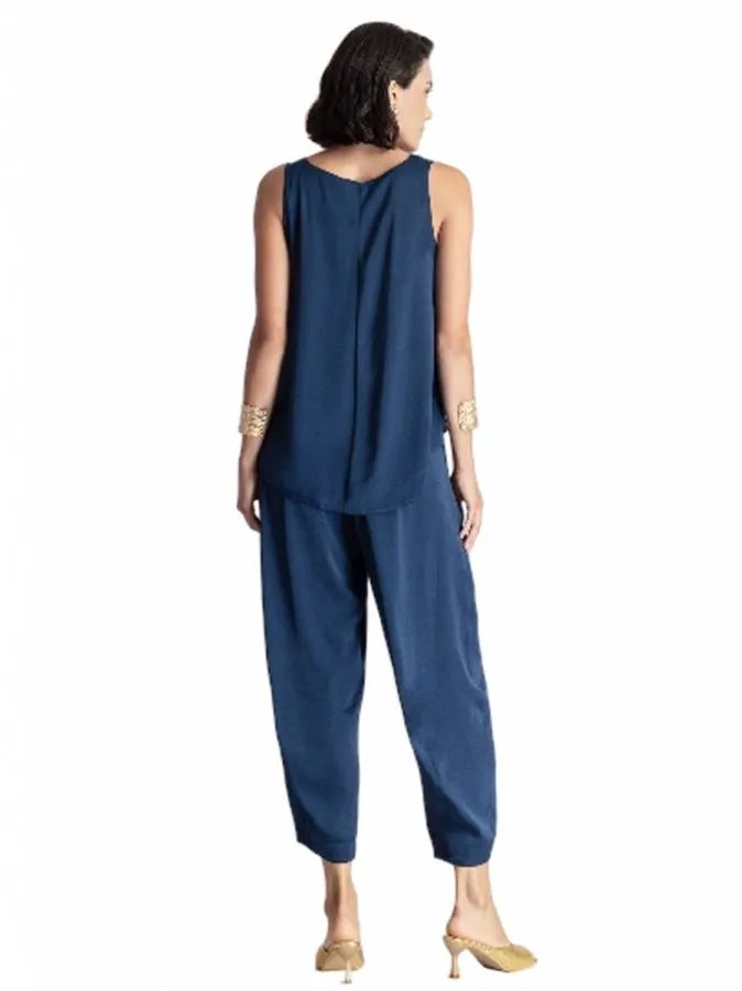 MOUTAKI - Γυναικείο παντελόνι Barrel Fit 26.03.43 Navy