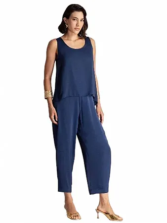 MOUTAKI - Γυναικείο παντελόνι Barrel Fit 26.03.43 Navy
