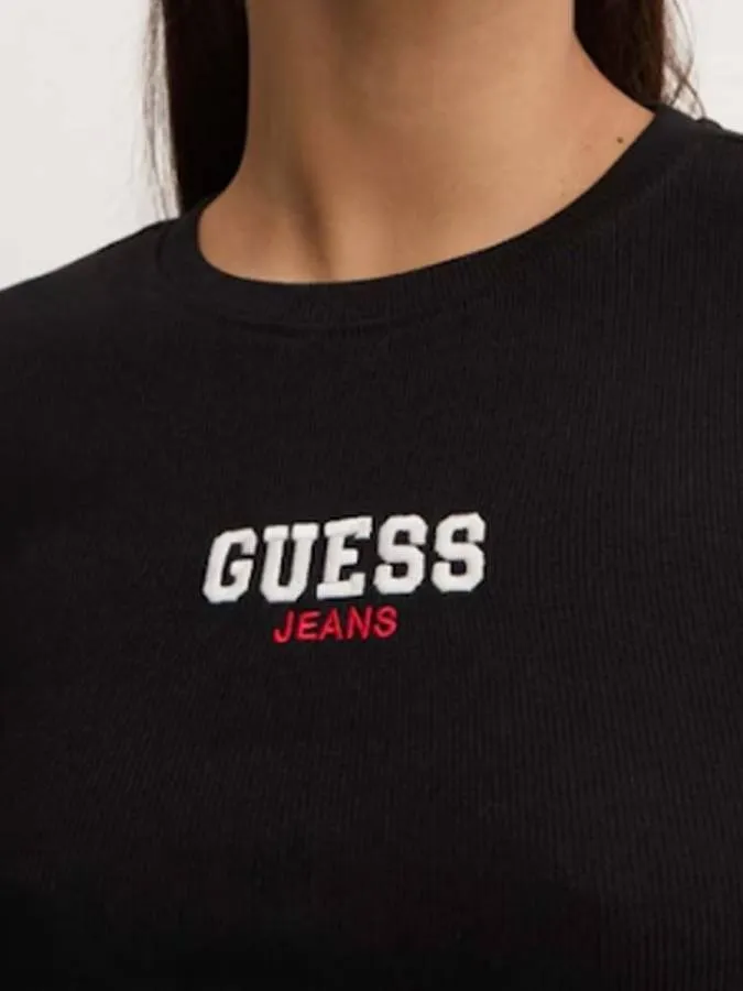 GUESS - Γυναικείο T-shirt Slim Fit W4YI64KA0H1-JBLK Μαύρο