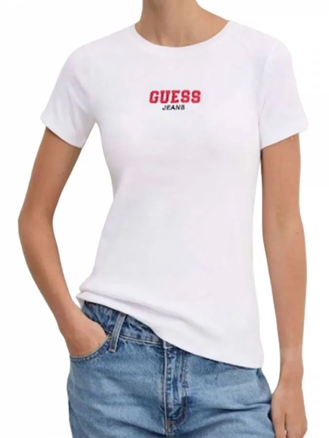 GUESS - Γυναικείο T-shirt Slim Fit W4YI64KA0H1-G011 Λευκό