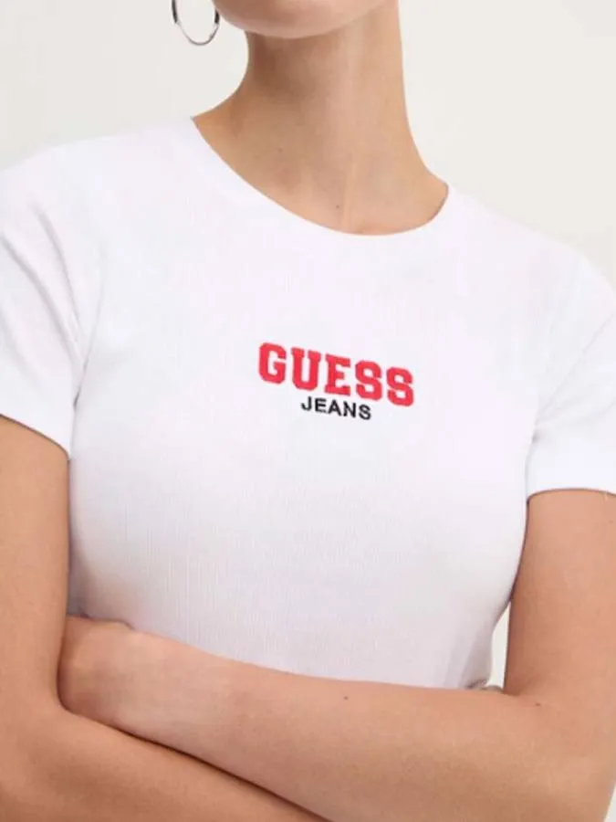 GUESS - Γυναικείο T-shirt Slim Fit W4YI64KA0H1-G011 Λευκό