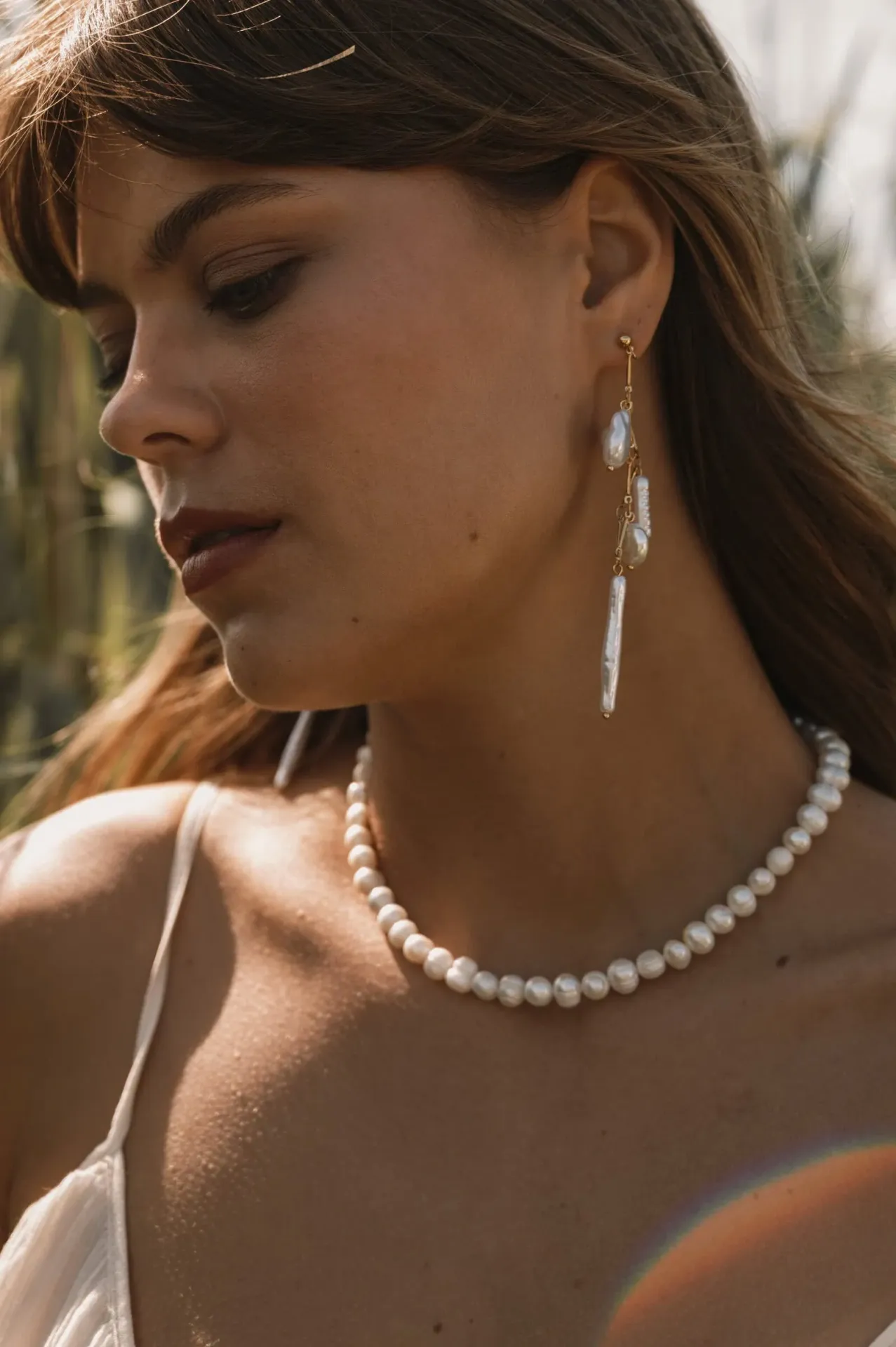 ALMYNOMA - Γυναικείο κολιέ Saltwater Pearls