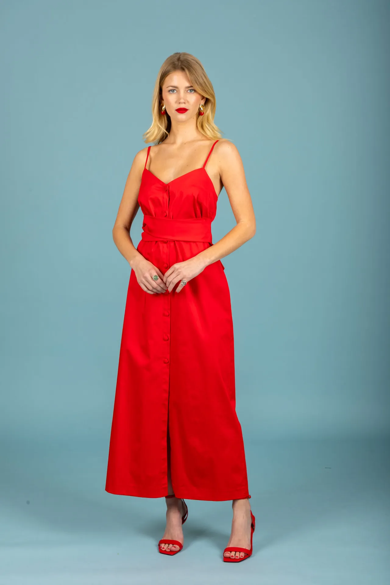 CHATON - Γυναικείο φόρεμα Isabella 131-81860-Κοράλ (560)