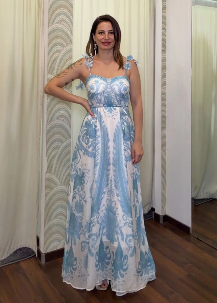 GLAM Exclusive Collection - Γυναικείο φόρεμα 292-15-70 Γαλάζιο