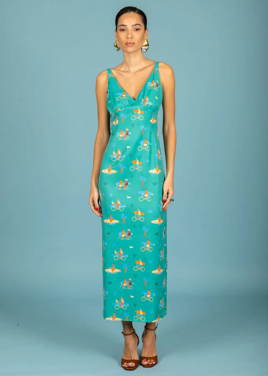 CHATON - Γυναικείο φόρεμα Alonso slim 131-81901-Πράσινο (073)