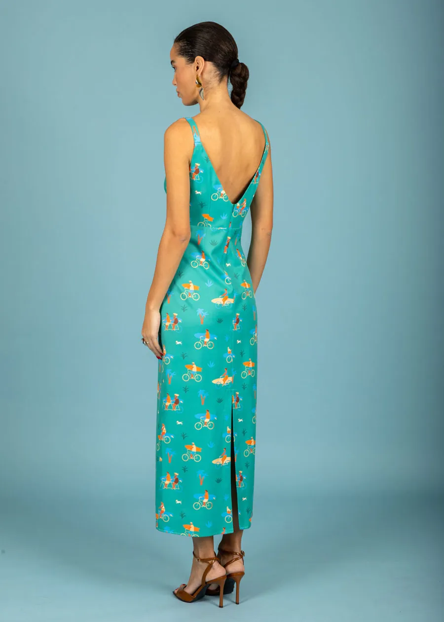 CHATON - Γυναικείο φόρεμα Alonso slim 131-81901-Πράσινο (073)