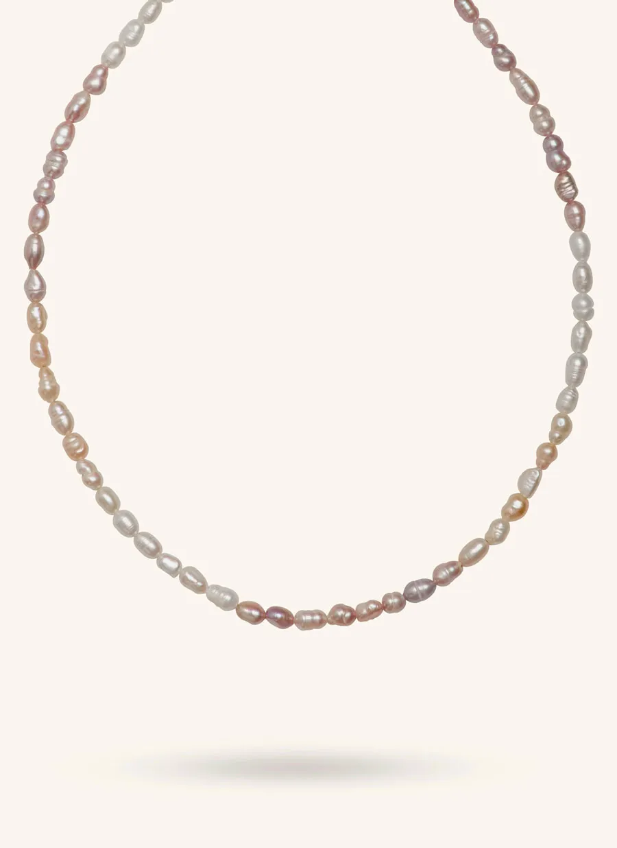 ALMYNOMA - Γυναικείο κολιέ Pink Champagne Pearls