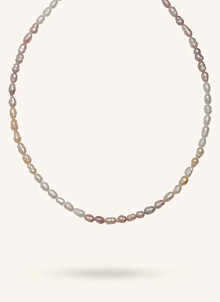ALMYNOMA - Γυναικείο κολιέ Pink Champagne Pearls