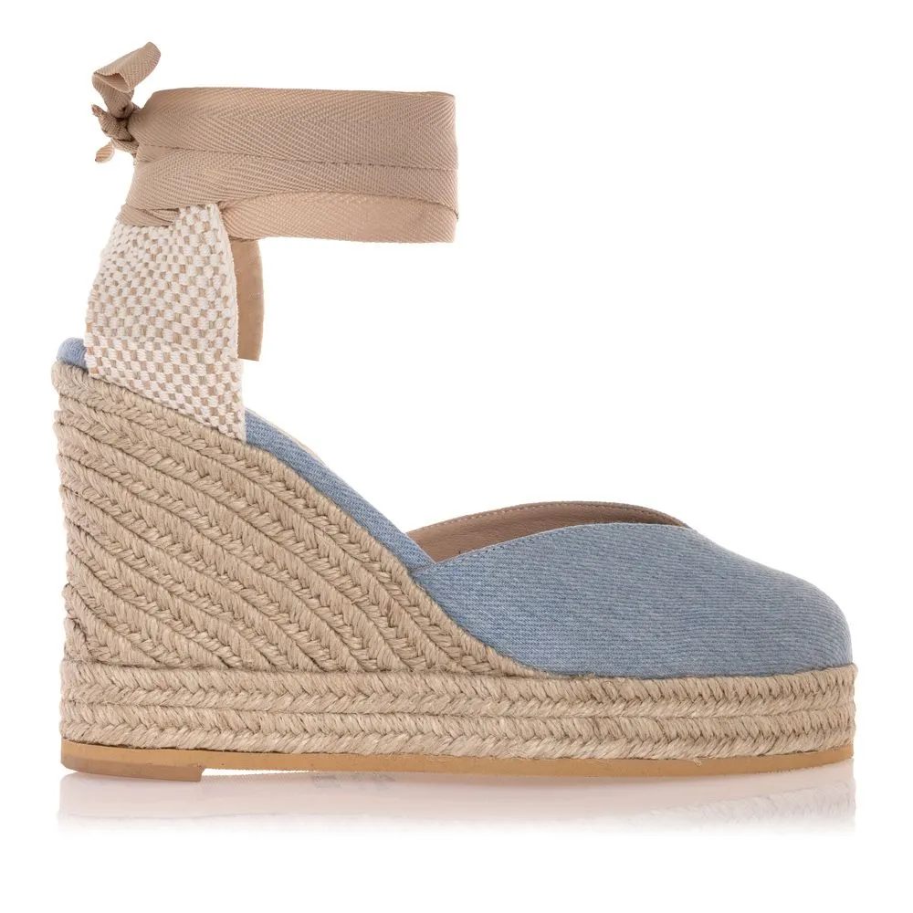 SANTE - Γυναικεία espadrilles από πανί με κορδόνια 23-137-75 Jean