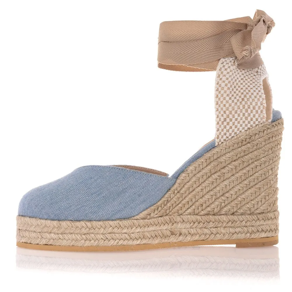 SANTE - Γυναικεία espadrilles από πανί με κορδόνια 23-137-75 Jean