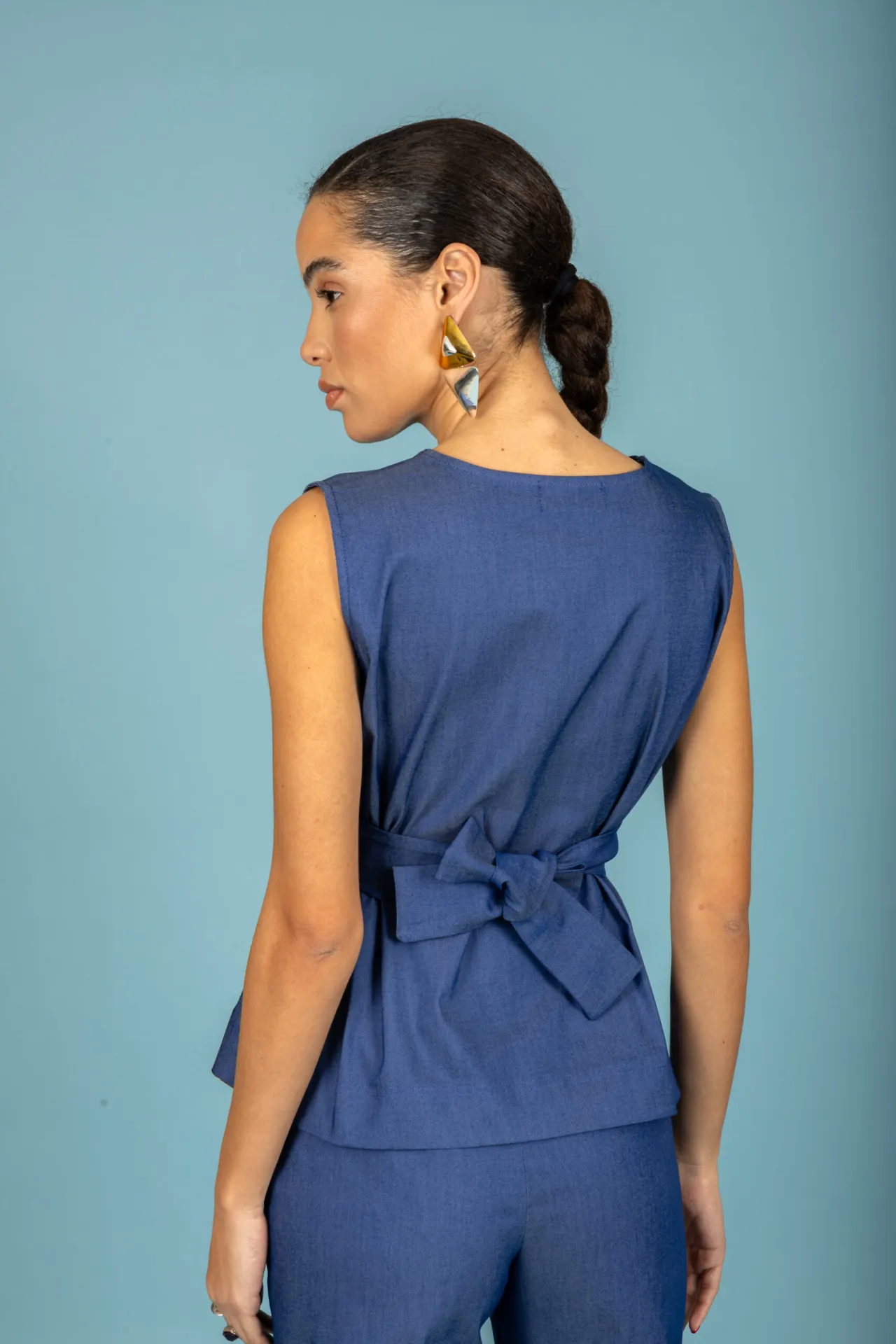 CHATON - Γυναικείο top Bruno 131-71534-Denim (772) Μπλέ