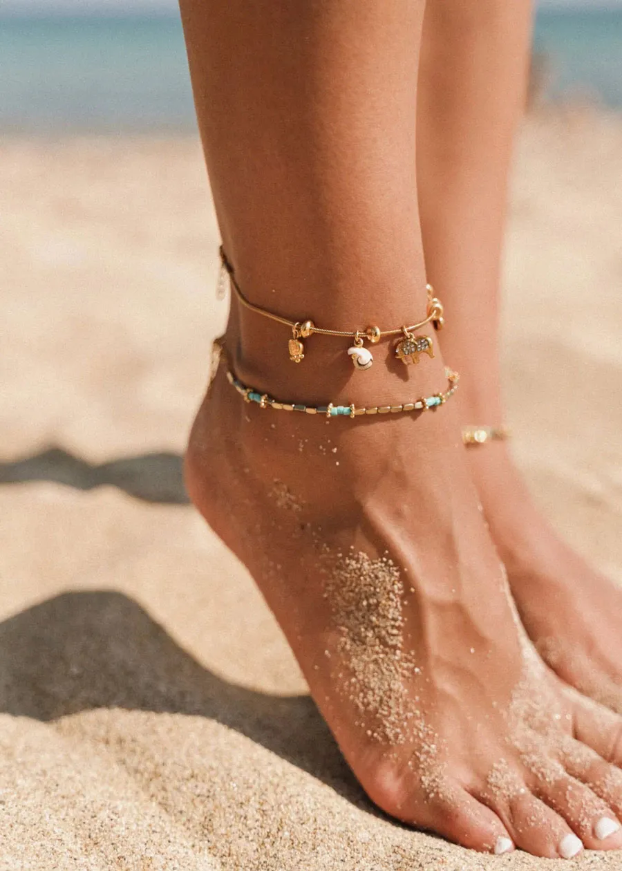 ALMYNOMA - Βραχιόλι Anklet Elephant Charm Gold