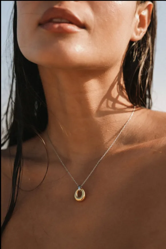 ALMYNOMA - Γυναικείο κολιέ από ατσάλι Unity Gold and Silver