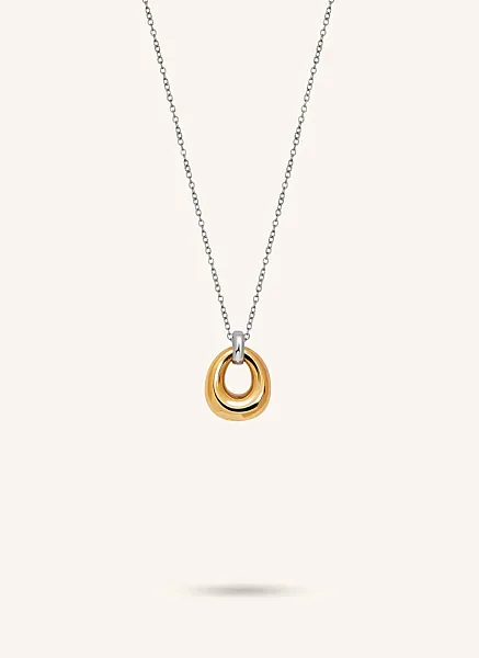 ALMYNOMA - Γυναικείο κολιέ από ατσάλι Unity Gold and Silver