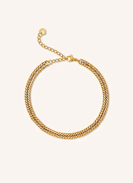 ALMYNOMA - Γυναικείο βραχιόλι για το πόδι Glossy Link Gold