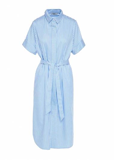 MILLA - Φόρεμα σεμιζιέ με ρίγες και ζώνη S24M-130271 Γαλάζιο-Λευκό