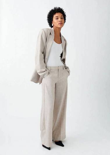 GINA TRICOT - Γυναικείο Παντελόνι Wide Suit Trousers 21616 (1186) Μπεζ
