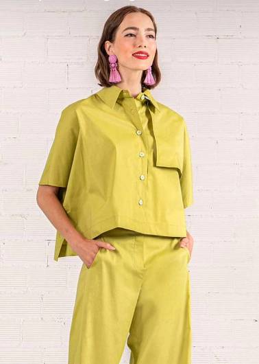 MOUTAKI - Γυναικεία Μπλούζα Poncho 24.06.16 Lime
