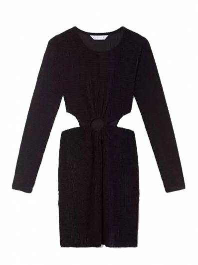 COMPANIA FANTASTICA - Γυναικείο Φόρεμα Μίνι Βελούδινο 24C/11123 Μαύρο