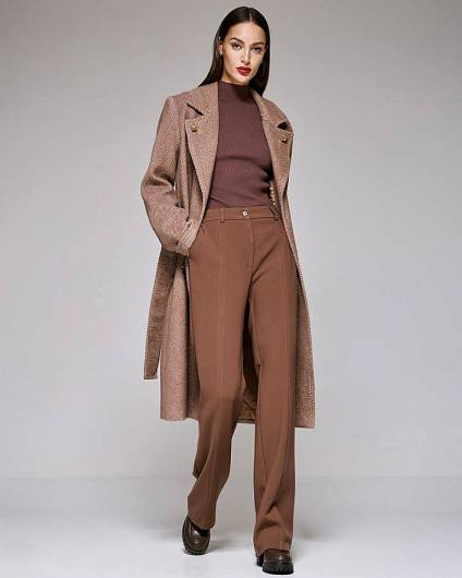 ACCESS - Γυναικεία Μπλούζα cropped V 34-8202 BROWN