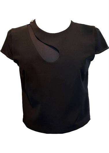 ACCESS - Γυναικεία μπλούζα με άνοιγμα μπροστά 34-2047-266 Μαύρο