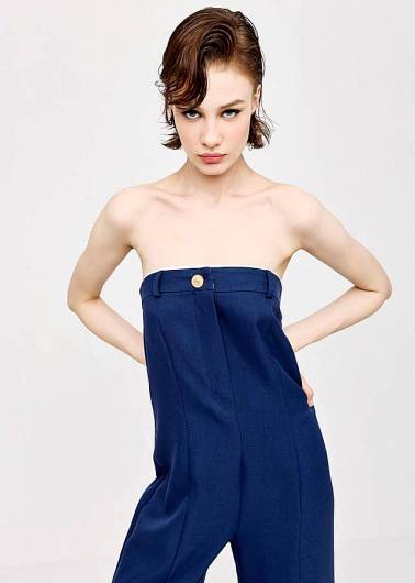 ACCESS - Γυναικεία Ολόσωμη φόρμα στράπλες 43-5503 Μπλε