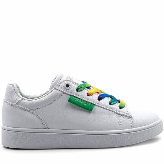BENETTON - Label multicolor sneakers BTK114014/1010 White