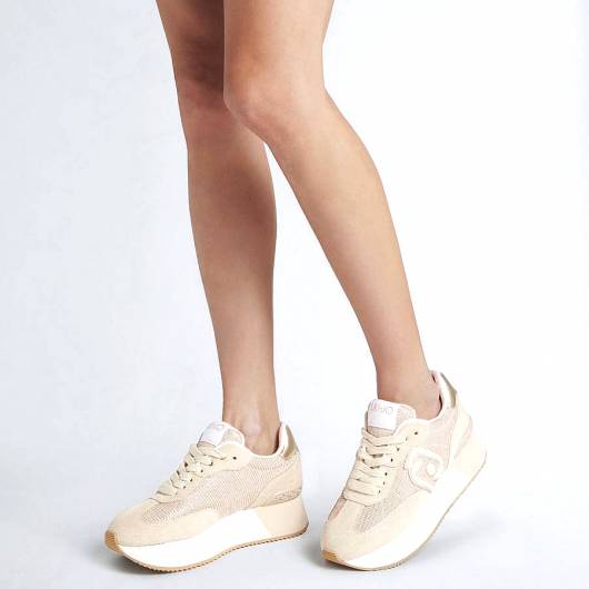 LIU JO - Γυναικεία platform sneakers Brighty mesh BA4081PX031 S1803 Μπέζ